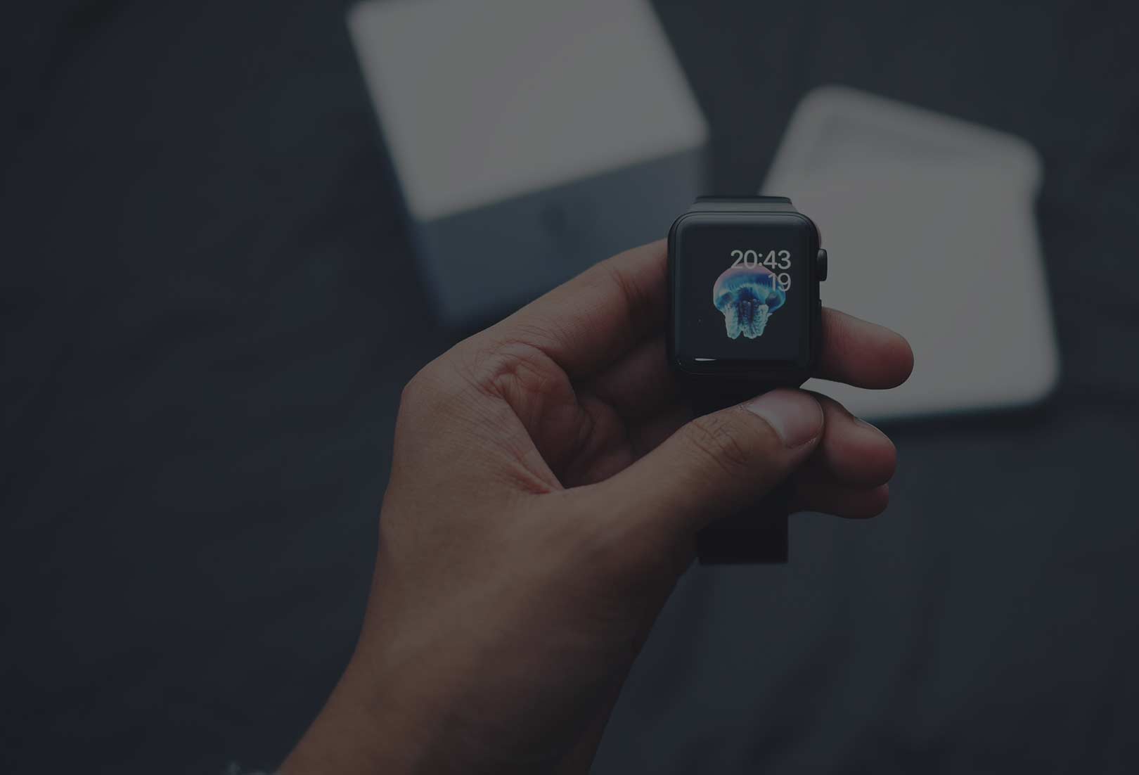 Person Holding Smartwatch Person Holding Smartwatch